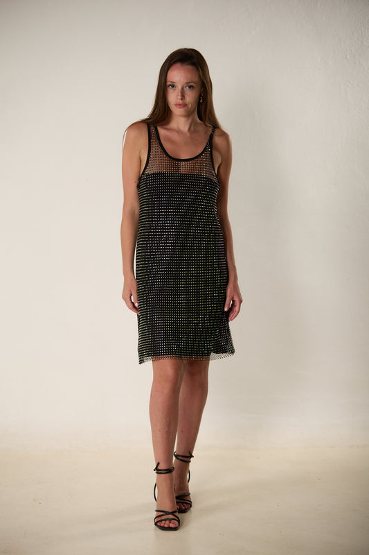 ΦΟΡΕΜΑ ΜΙΝΙ ΜΕ ΔΙΑΦΑΝΕΙΑ ΚΑΙ STRASS